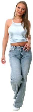 Only Aqua/Light Blue Bleached Denim Chris Reg Low Wide Dnm Mas412 5 Only Aqua/Light Blue Bleached Denim Chris Reg Low Wide Dnm Mas412 - Image 3