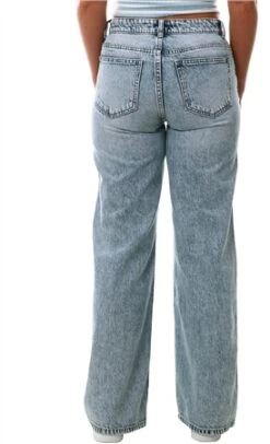 Only Aqua/Light Blue Bleached Denim Chris Reg Low Wide Dnm Mas412 9 Only Aqua/Light Blue Bleached Denim Chris Reg Low Wide Dnm Mas412 -Style Nest Store 27521 3