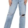Only Blue / Medium Blue Denim Robyn Life Hw Ankle Straight Fit Jeans -Style Nest Store 27971