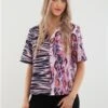 Pieces Pink Lady / Zebra Kaela Short Sleeved Shirt 1 Pieces Pink Lady / Zebra Kaela Short Sleeved Shirt -Style Nest Store 27979