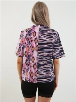 Pieces Pink Lady / Zebra Kaela Short Sleeved Shirt -Style Nest Store 27979 3
