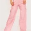 Vivichi Pink Loren Wide Leg Cargo Trousers -Style Nest Store 28099