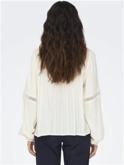 Only White / Creme June Lace Top With String Detail -Style Nest Store 28132 3