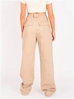 Missy Empire Beige Amaia High Rise Cargo Trousers -Style Nest Store 28142 3