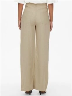 Only Grey / Oxford Tan Wide Leg Pants With Extra High Waist -Style Nest Store 28227 3