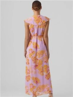 Veromoda Purple / Orchid Bloom Hope Standard Fit V-Neck Long Dress -Style Nest Store 28259 3
