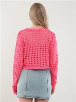 Missy Empire Pink Reese Crochet Crop Top -Style Nest Store 28410 3