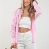Saint Genies Pink / White Stripe Long Sleeve Shirt -Style Nest Store 28476