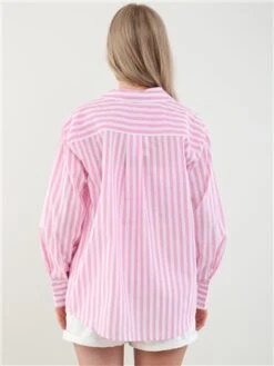 Saint Genies Pink / White Stripe Long Sleeve Shirt -Style Nest Store 28476 3