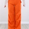 Missy Empire Orange Samantha Parachute Cargo Pants -Style Nest Store 28510