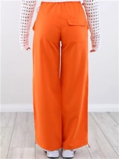 Missy Empire Orange Samantha Parachute Cargo Pants -Style Nest Store 28510 3
