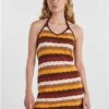 Pieces Chocolate Fondant Lana Knit Halter Dress