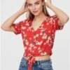 Veromoda Goji Berry Easy Floral Print Top -Style Nest Store 28590