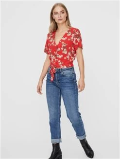 Veromoda Goji Berry Easy Floral Print Top -Style Nest Store 28590 2