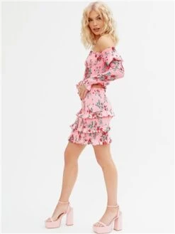 The Frolic Pink Patricia Tired Ruffle Skirt -Style Nest Store 28616 2