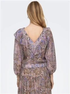 Only Dazzling Blue Phoenix 3/4 Short Frill Top -Style Nest Store 28725 3