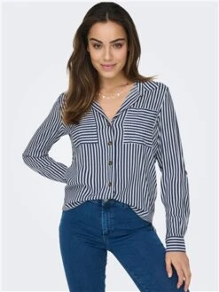 Only Blue / Peacoat Yasmin Standard Fit Shirt