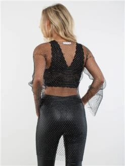 Saint Genies Black Mesh Diamante Dress -Style Nest Store 28767 3