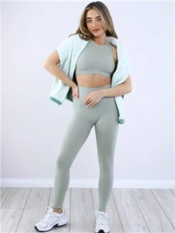 Missy Empire Mint Jacqueline Seamless Ribbed Racer Crop Top -Style Nest Store 28769 2