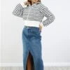 Neon & Nylon Blue / Medium Blue Denim Alina Hw Ex Long Skirt
