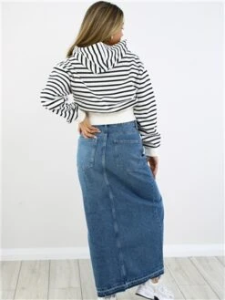 Neon & Nylon Blue / Medium Blue Denim Alina Hw Ex Long Skirt -Style Nest Store 28830 3