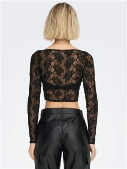 Only Black / Black Thea Long Sleeve Lace Top -Style Nest Store 28831 3
