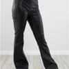 Noisy May Black Andy Coated Flared Trousers -Style Nest Store 28937