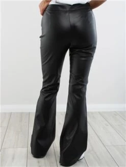 Noisy May Black Andy Coated Flared Trousers -Style Nest Store 28937 3