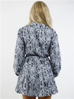 Saint Genies Grey Animal Print Shirt Dress -Style Nest Store 28967 3