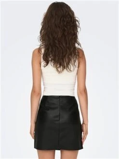 Only Black / Black Leni Mini Skirt With Slit -Style Nest Store 29031 3