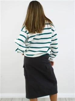 Saint Genies Black Midi Cargo Skirt -Style Nest Store 29058 3