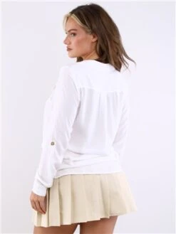 Veromoda Snow White Bumpy Shirt -Style Nest Store 29077 3