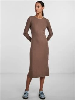 Pieces Fossil Kylie Midi Dress -Style Nest Store 29099 2