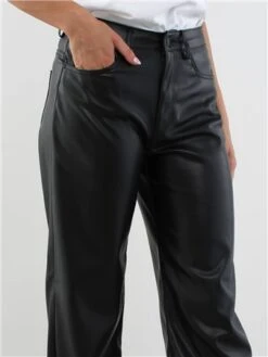 Only Black / Black Madison Life Hw Wide Faux Leather Pant -Style Nest Store 29175 1