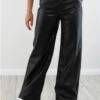 Only Black / Black Madison Life Hw Wide Faux Leather Pant -Style Nest Store 29175
