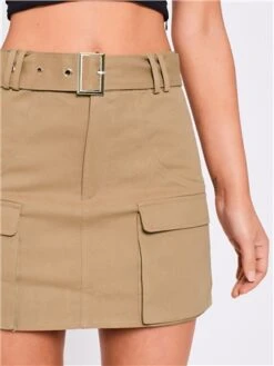 Saint Genies Taupe Sybil Cargo Skirt -Style Nest Store 29221 1