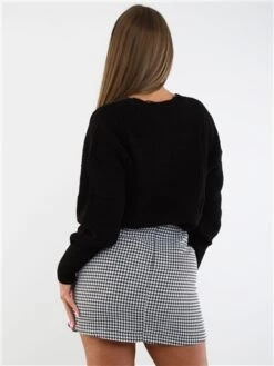 Pieces White / Black Nillan Hw Check Skirt -Style Nest Store 29229 3