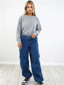 Only Blue / Dark Blue Denim Clara Parachute Pant -Style Nest Store 29251 2