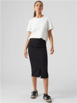Veromoda Black Denim Lina Denim Skirt -Style Nest Store 29397 2