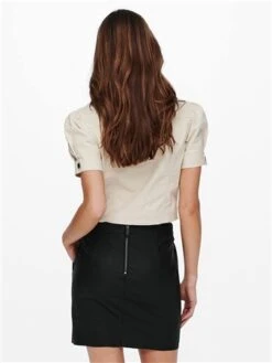 Only Black Faux Leather Base Skirt -Style Nest Store 29402 3