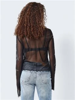 Noisy May Black Violet Bell Sleeve Top -Style Nest Store 29431 3