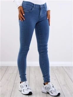 Only Blue / Medium Blue Denim Rain Reg Skinny Fit Jeans