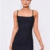 Saint Genies Black Adelaide Strappy Diamante Mini Bodycon Dress -Style Nest Store 29443