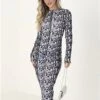 Brave Soul Abstract Print Jersey Mesh Long Sleeve Maxi -Style Nest Store 29450