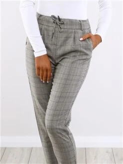 Only Black / Dark Grey Poptrash Checked Trousers -Style Nest Store 29467 1