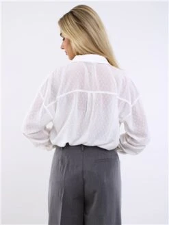 Brave Soul Cream Long Sleeve Dobbie Shirt -Style Nest Store 29537 3