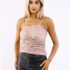 Saint Genies Rose Sequin Ruched Top -Style Nest Store 29539