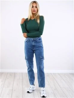 Noisy May Medium Blue Denim Moni Cargo Jean -Style Nest Store 29548 2