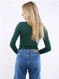 Pieces Trekking Green Ruka Ribbed Top -Style Nest Store 29550 3