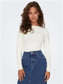 Only White / Cloud Dancer Lea 2-Way Square Neck Rib Top -Style Nest Store 29614 3